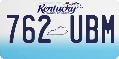KY license plate 762UBM