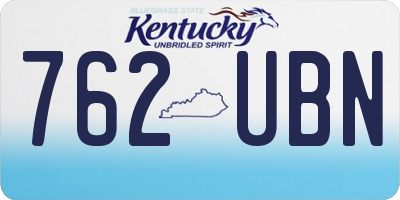 KY license plate 762UBN