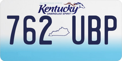 KY license plate 762UBP