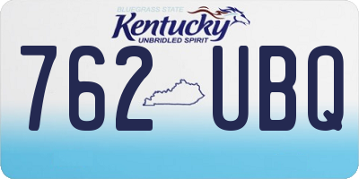 KY license plate 762UBQ