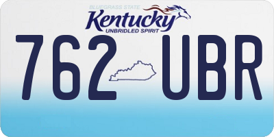 KY license plate 762UBR