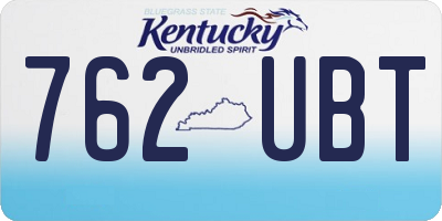 KY license plate 762UBT