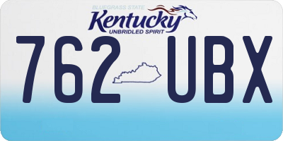 KY license plate 762UBX
