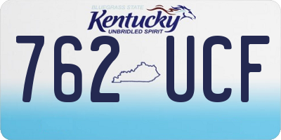 KY license plate 762UCF