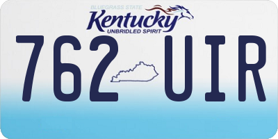 KY license plate 762UIR