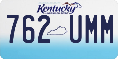 KY license plate 762UMM