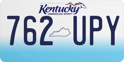 KY license plate 762UPY