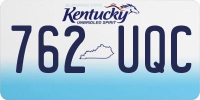 KY license plate 762UQC
