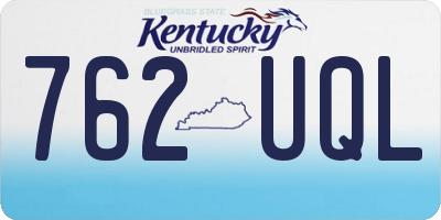 KY license plate 762UQL