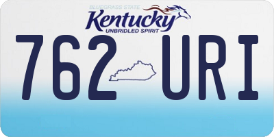 KY license plate 762URI