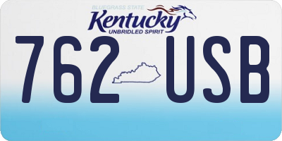 KY license plate 762USB