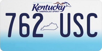 KY license plate 762USC