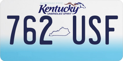 KY license plate 762USF