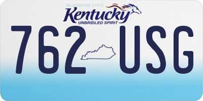 KY license plate 762USG