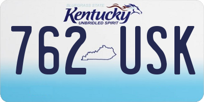 KY license plate 762USK