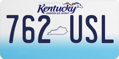 KY license plate 762USL