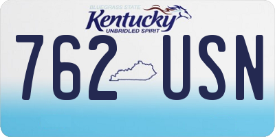 KY license plate 762USN