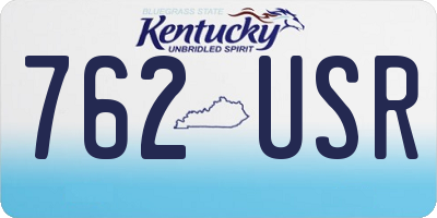 KY license plate 762USR