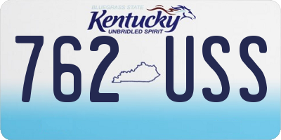 KY license plate 762USS