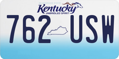 KY license plate 762USW