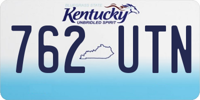 KY license plate 762UTN