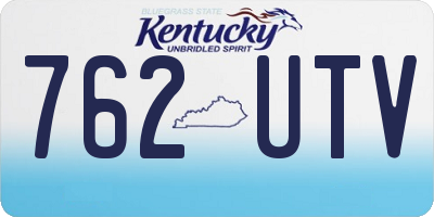 KY license plate 762UTV