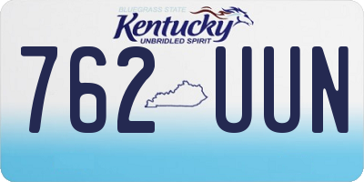 KY license plate 762UUN