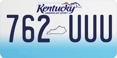 KY license plate 762UUU