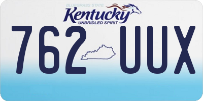 KY license plate 762UUX