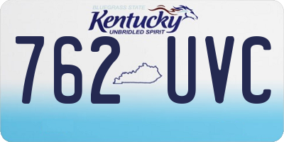 KY license plate 762UVC