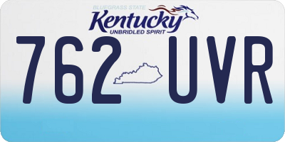 KY license plate 762UVR