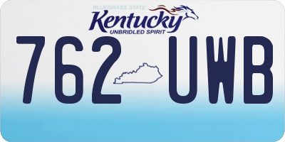 KY license plate 762UWB