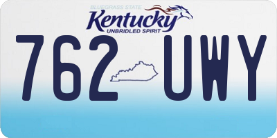 KY license plate 762UWY