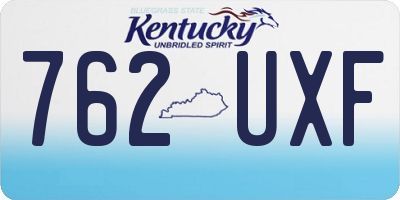 KY license plate 762UXF