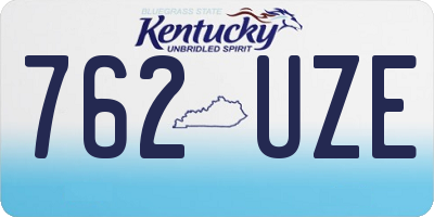KY license plate 762UZE