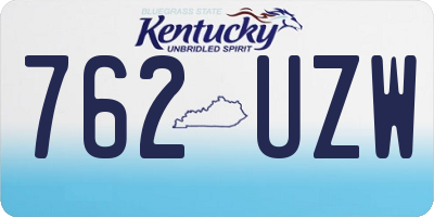 KY license plate 762UZW