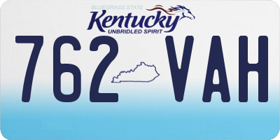 KY license plate 762VAH