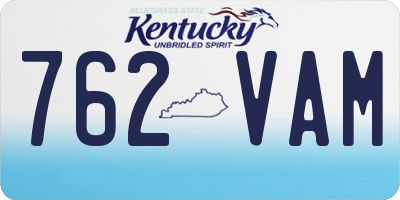 KY license plate 762VAM