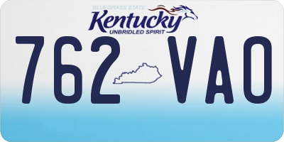 KY license plate 762VAO