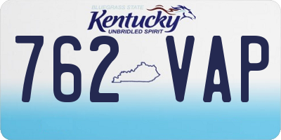 KY license plate 762VAP