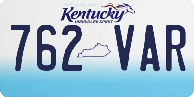 KY license plate 762VAR