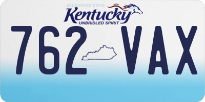 KY license plate 762VAX