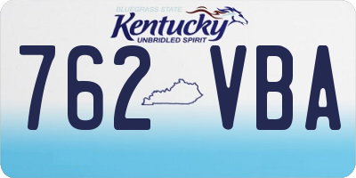 KY license plate 762VBA