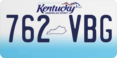 KY license plate 762VBG