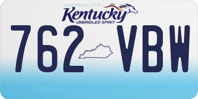 KY license plate 762VBW