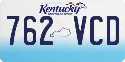 KY license plate 762VCD