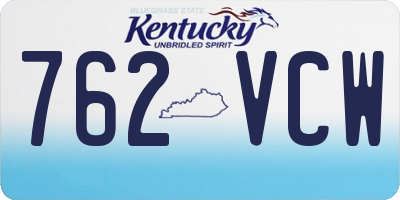KY license plate 762VCW
