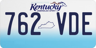 KY license plate 762VDE