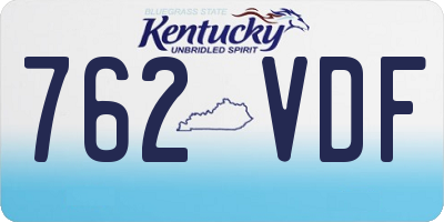 KY license plate 762VDF