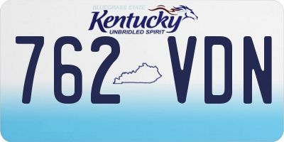 KY license plate 762VDN